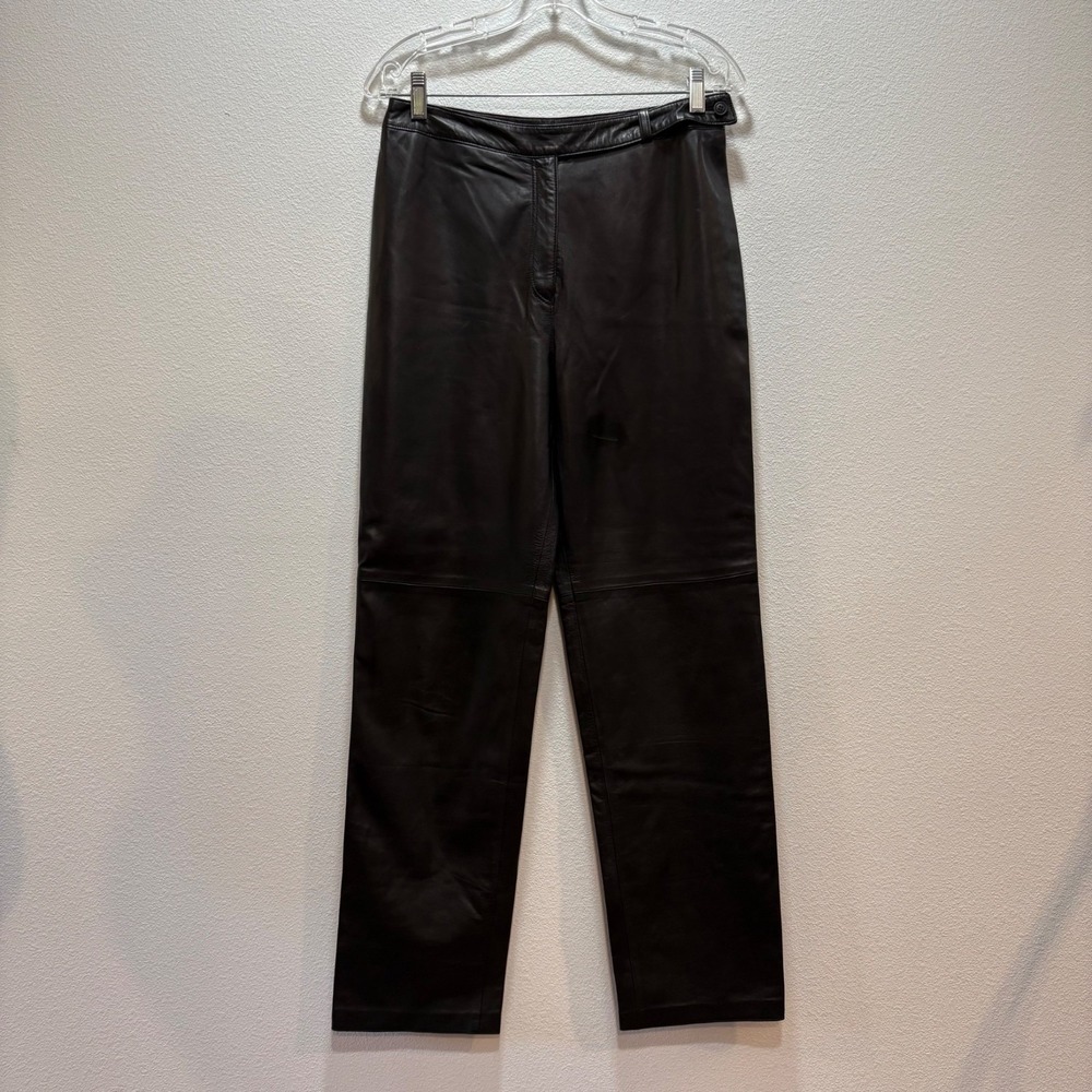 Ron Leal Women's‎ Vtg Black Leather Pants Size 10 Made In Canada